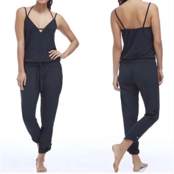 Fabletics Women's XS Parker Jumpsuit in Black. Boho Contemporary Athleisure EUC - Picture 1 of 12